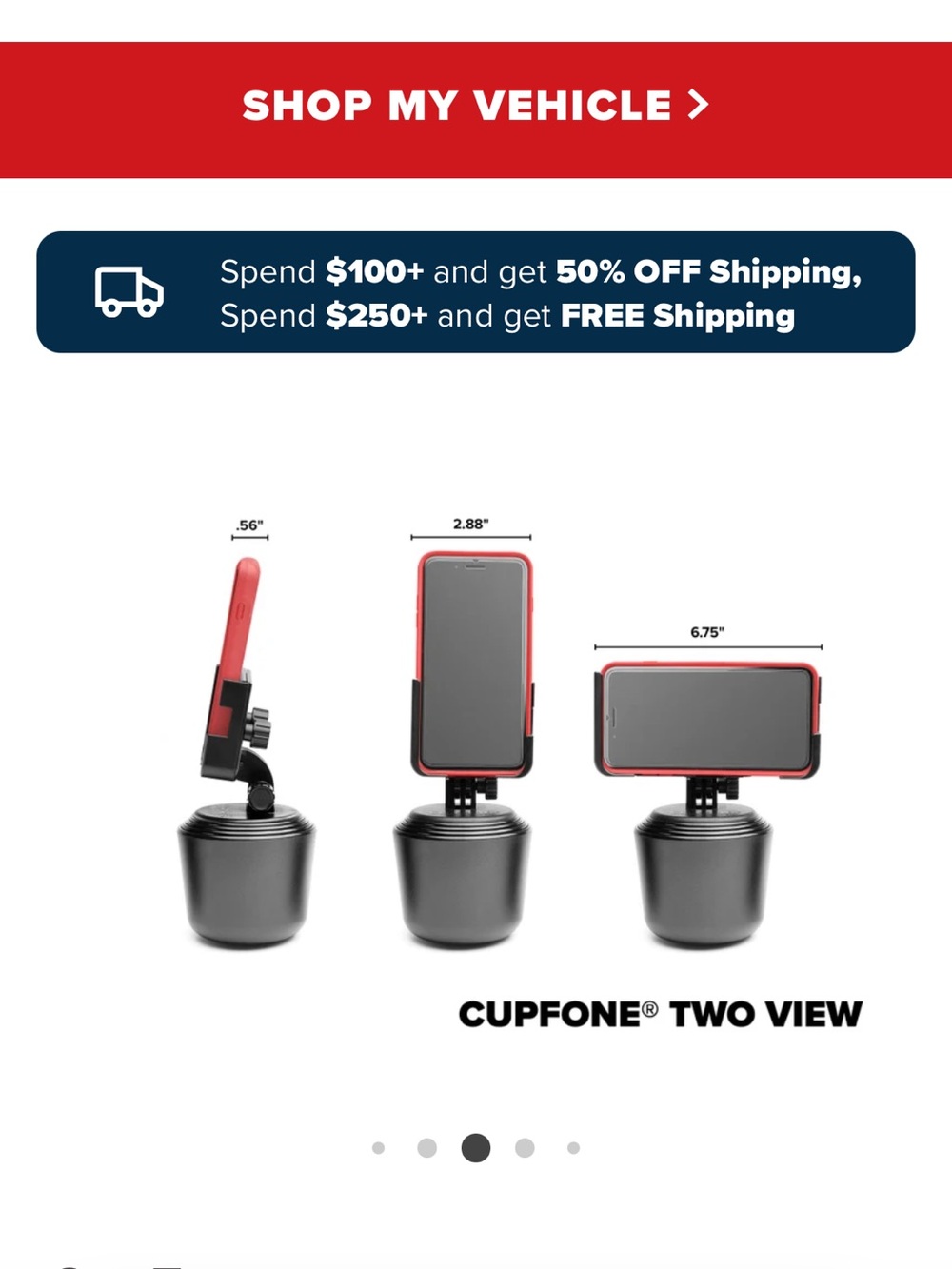 WeatherTech Black Cup Phone Holder - Picture 5 of 6